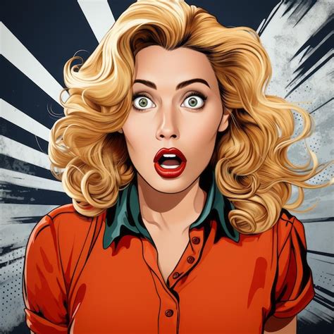 Premium Photo Blonde Woman In Pop Art Style A Shocking Comic Book Adventure