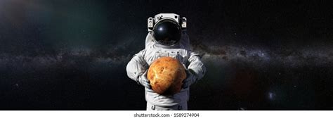 Astronaut Holding Planet Venus World Solar Stock Illustration