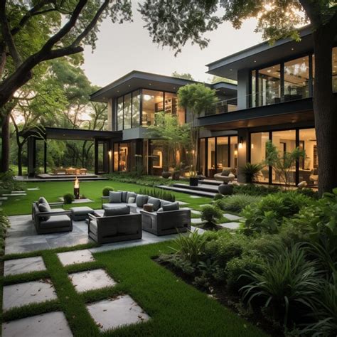 Premium AI Image | Luxury Mansion with Landscaped Gardens and ...