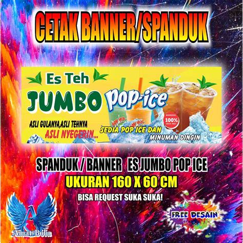 Jual Cetak Banner Cetak Spanduk Es Jumbo Pop Ice X Bisa Request