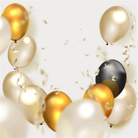 Banner De Fiesta De Celebraci N Con Fondo De Globos Dorados Vector Gratis