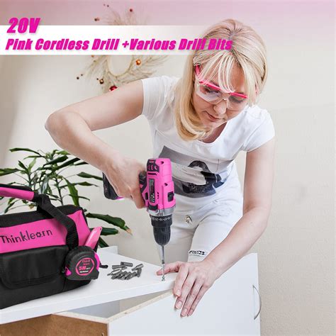 Thinklearn Pink Tool Kit With 20v Cordless Drill Tl1017