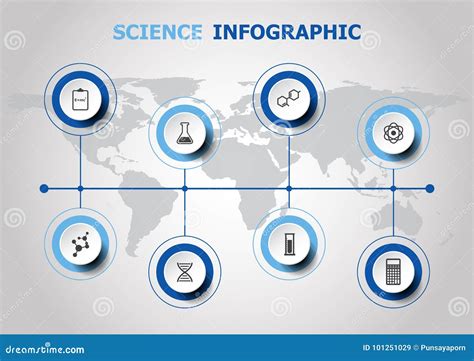 Infographic Design with Science Icons Stock Vector - Illustration of ...