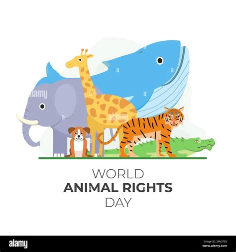 World Animal Rights Day Vector Illustration Banner Stock Vector Image