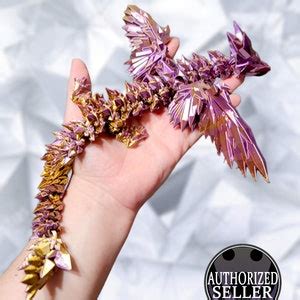 D Printed Articulated Crystal Wing Dragon As Seen On Tiktok Dragon