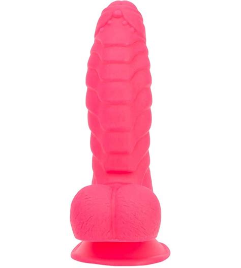 7 Inch Fantasy Silicone Dildo With Suction Cup Ribbed Studded Pink