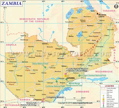 Map Of Zambia, Zambia Map in Printable Map Of Lusaka | Printable Maps