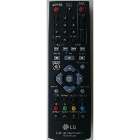 Control Remoto Para Blue Ray Lg Akb73495301 Modelo Bd610akb73495301 Lg