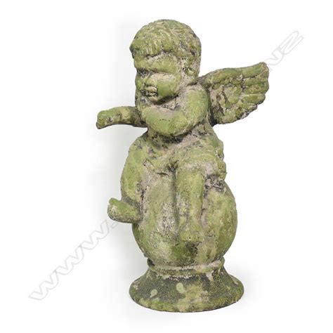 Mossy Cherub Garden Statue 41cm Decorative Garden Statuary