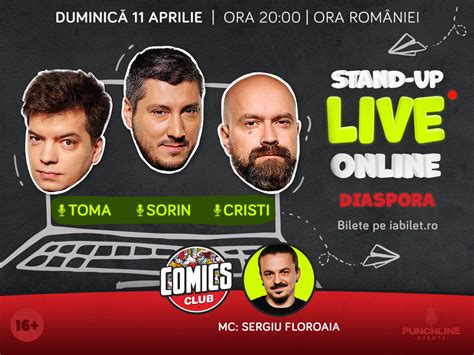 Bilete Stand Up Online Pentru Diaspora Cu Toma Cristi Sorin 11 Apr