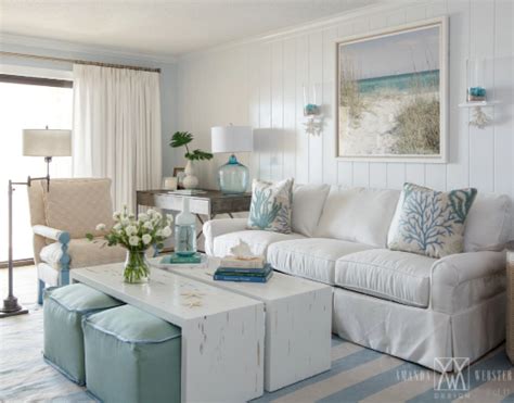 Breezy Condo Living Room Beach Cottage Style | Shop the Look