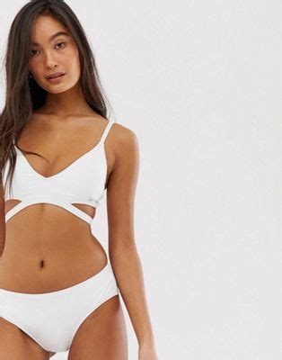 Calvin Klein Triangle Bikini Set In White ASOS