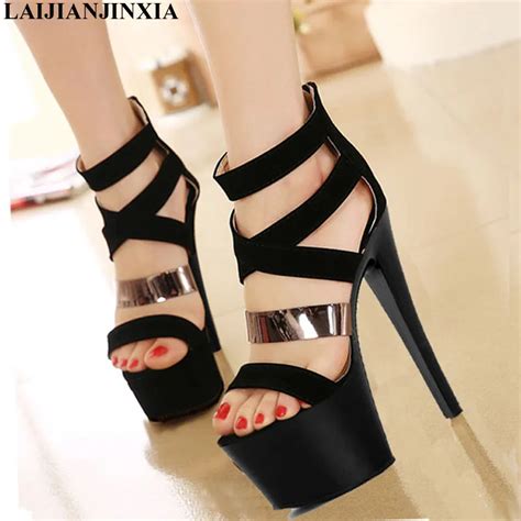 Laijianjinxia 2017 Sexy 17cm High Heeled Sandals Nightclub Dance Shoes