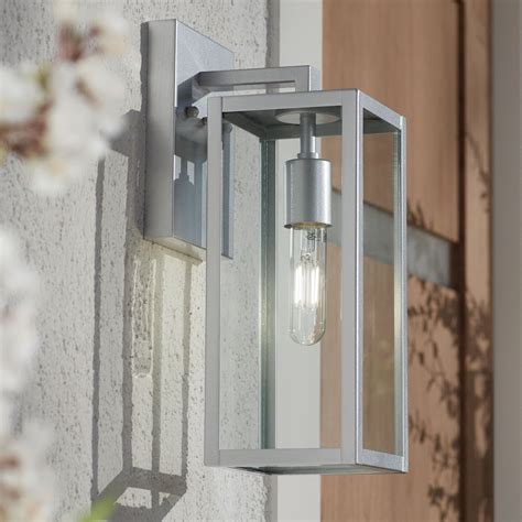 John Timberland Titan Modern Outdoor Wall Light Fixture Silver Metal