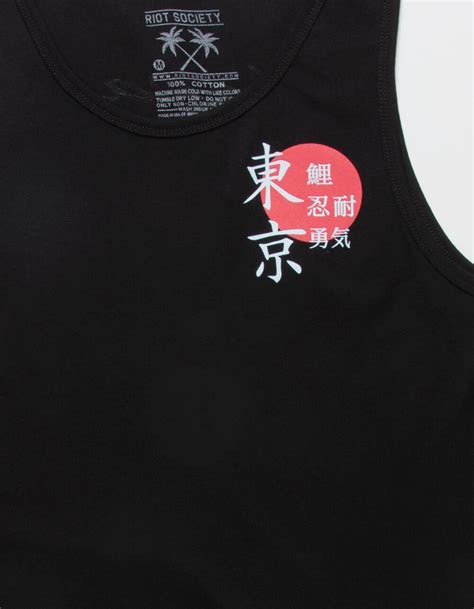 Riot Society Japan Mens Tank Top Black Tillys