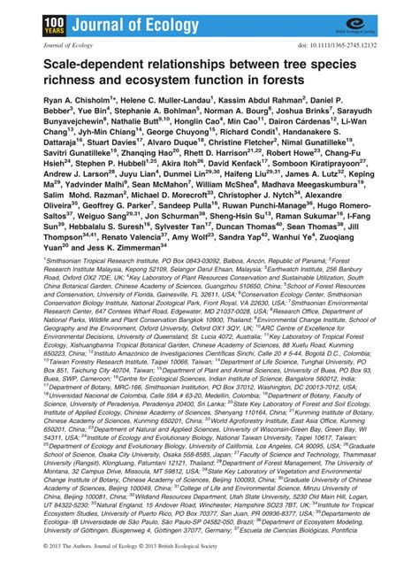 Pdf Scale Dependent Relationships Between Tree Species Richness And