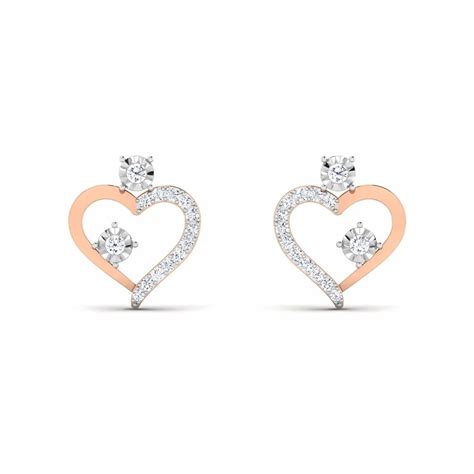 Real Diamonds Party Wear Elegance Diamond Earrings In Heart Shape 14