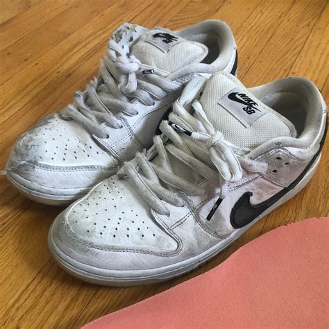 Nike Sb Dunk Low Pro White Gum Skated And Shoe Depop