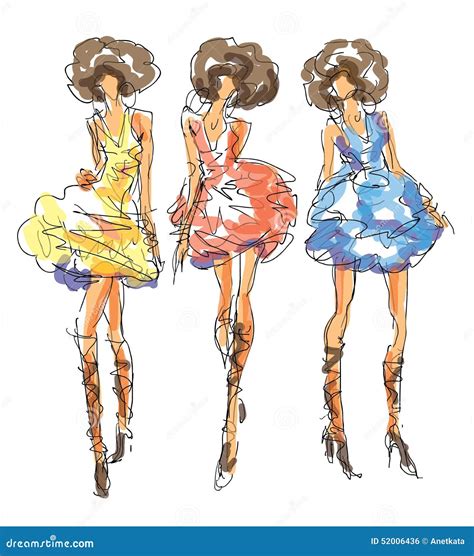 Sketch Fashion Poses stock illustration. Illustration of diva - 52006436