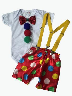 Fantasia Palhacinho Conjunto Bebe Infantil Circo Roupa Festa Compre