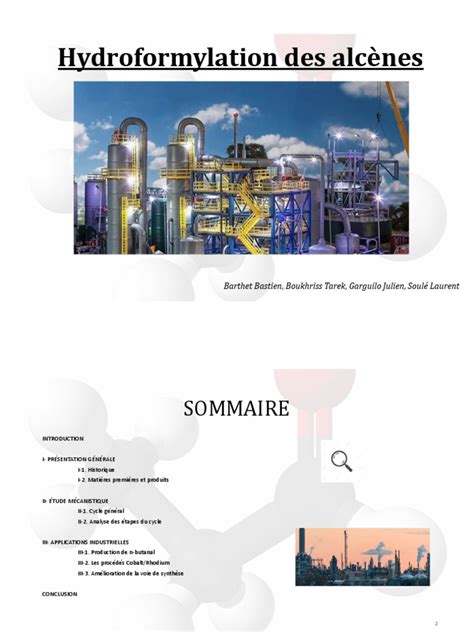 Présentation Hydroformylation | Download Free PDF | Catalyse | Alcène