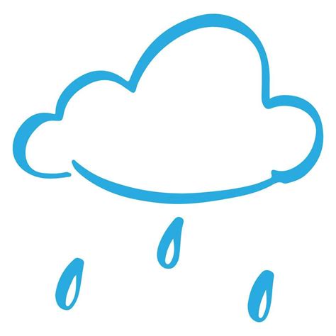 Rainy cloud. Doodle style. Hand drawn cloud with rain in sketch ...