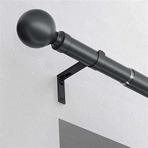 Black Extendable Eyelet Curtain Pole With Ball Finial Cm Dia