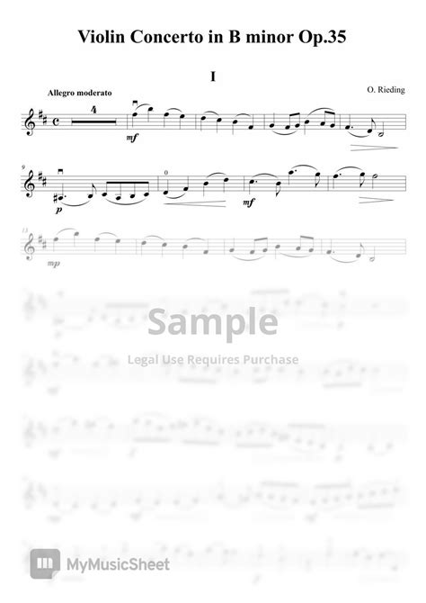 O Rieding Violin Concerto Op 35 1악장 Mr포함 Sheets By Lee