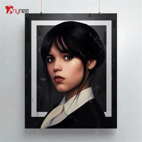 Jenna Ortega Poster Wednesday Addams Painting Print - Anynee