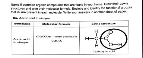 Solved Functional Groups In Organic Chemistry Activity 2 Identifying Course Hero