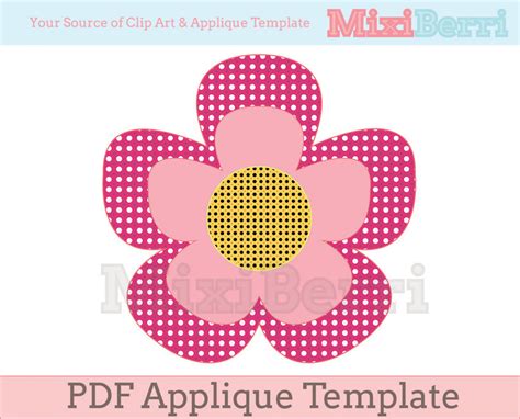 Flower Applique Template Pdf On Luulla