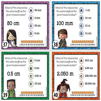 Metric Measurement Task Cards Length By Chilimath Tpt