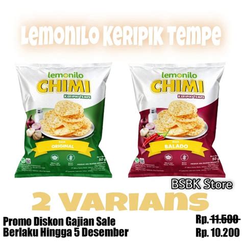 Jual Lemonilo Chimi Keripik Tempe Varian Rasa Shopee Indonesia