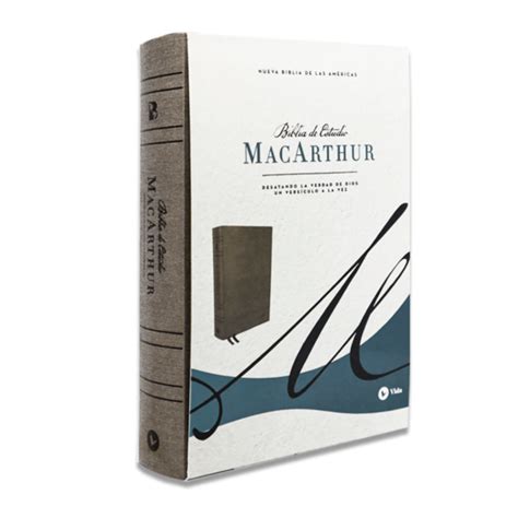 Biblia Estudio Macarthur Tapa Dura Tela Gris Nbla