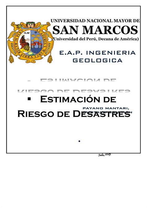 Pdf Estimacion De Riesgo Villa El Salvador Dokumen Tips