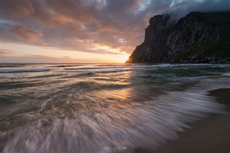 Kvalvika Beach Midnight Sun Friday Photo Lofoten Islands