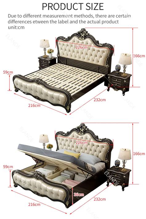 European Style Solid Wood Bed Simple Double Bed Luxury Carved Princess