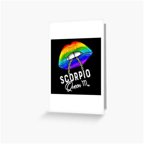 Lgbtq Scorpio Queen Lips Zodiac Rainbow Gay Pride Flag Greeting Card