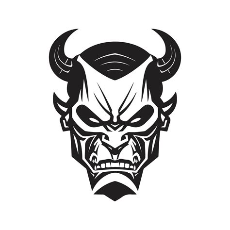 devil sci fi, vintage logo line art concept black and white color, hand ...