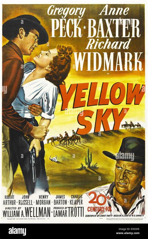 YELLOW SKY, US poster, from left: Anne Baxter, Gregory Peck, Richard ...