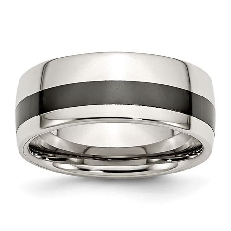 Stainless Steel Polished Black Ceramic Inlay Mm Band Sr