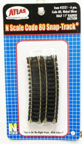 N Scale Atlas 2521 Code 80 11 Radius Half Curve Snap Track Pkg 6 EBay