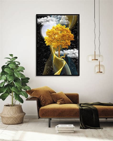 Quadro Decorativo Molduras Marilia Lua Arvore Da Vida Elo