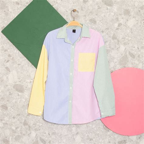 Camisa Colorida Listrada Shein Camisa Feminina Shein Usado 87779263