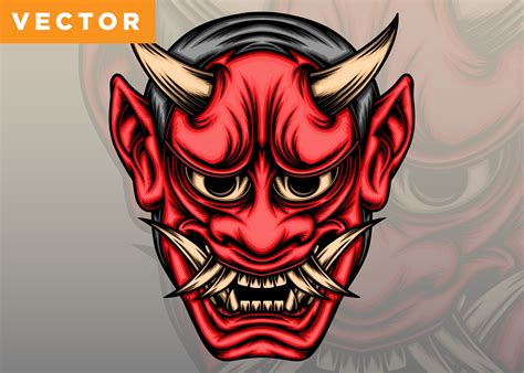 Demon Hannya Mask Graphic by WODEXZ · Creative Fabrica