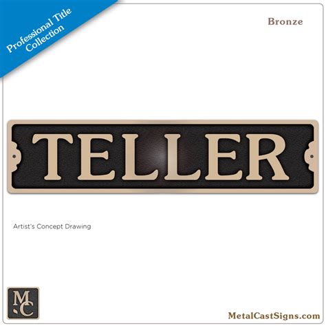 Teller 8″ Bank Sign – Metal Cast Sign Co.