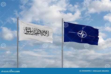 NATO And Afghanistan Flags Country Relationship Concept Editorial