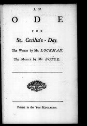 An Ode For St Cecilia S Day The Words By Mr Lockman The Musick By