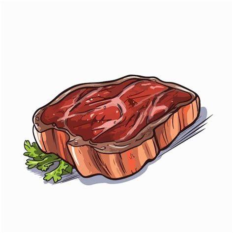 Premium Vector Hand Drawn Cartoon Steak On A White Background Hand