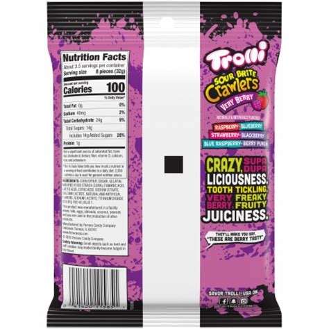 Trolli Very Berry Sour Brite Crawlers Gummi Candy 4 Oz Harris Teeter